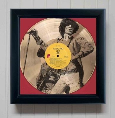 Rolling Stones Love You Live Framed Gold Etched LP Shadowbox - Image 1 of 4