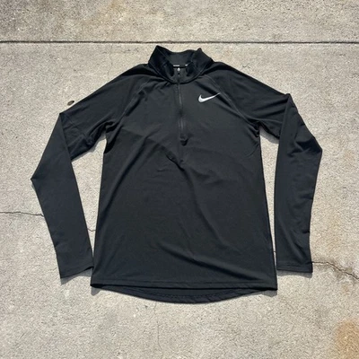 Nike Running Dri-Fit Camisa Element Media Cremallera Para Hombre Pequeña Negra Manga Larga Correr Foto 1 de 4