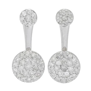 Zoey Blush Platinum Plated 0.56ctw Diamond Convertible Jacket Earrings - Picture 1 of 1
