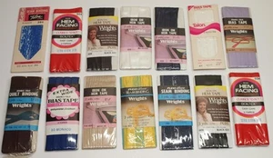 Lote De Colección De 14 TRIMS Cinta Dobladillo Revestimiento CINTA SESGADA Costura ENCUADERNACIÓN * NUEVO EN PAQUETE Sin Abrir - Imagen 1 de 2