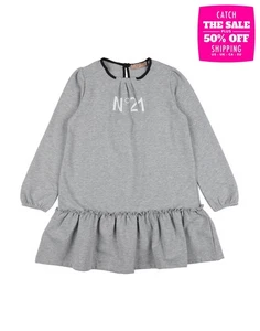 RRP€240 N 21 Kids Sweat Dress Size 38 / 12Y Grey Pleated - Picture 1 of 3