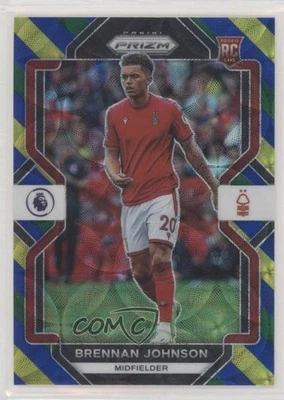 2022 Prizm Premier League Choice Blue Yellow & Green Brennan Johnson Rookie RC - Image 1 of 2