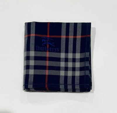 "PAÑUELO ARTÍSTICO A CUADROS AZUL BURBERRY DE COLECCIÓN ALGODÓN HOMBRE PAÑUELO DE BOLSILLO 17""" Foto 1 de 4