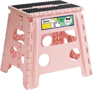 13" klappbarer Tritthocker für Erwachsene und Kinder hält bis zu 300 Pfund, rutschfest faltbar - Bild 1 von 12