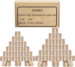AOSWELE 48 PCS Candle Jars Bulk, 24 PCS 4 OZ & 24 PCS 8 OZ, Premium Empty Matte - Picture 1 of 12