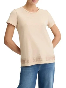Liu Jo T-shirt maniche corte con logo strass rosa cipria - Foto 1 di 4