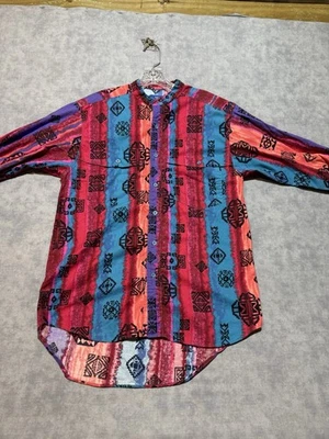 Vintage Wrangler Western Wear Aztec Southwestern Navajo Button Shirt Size M-387 - Image 1 of 4