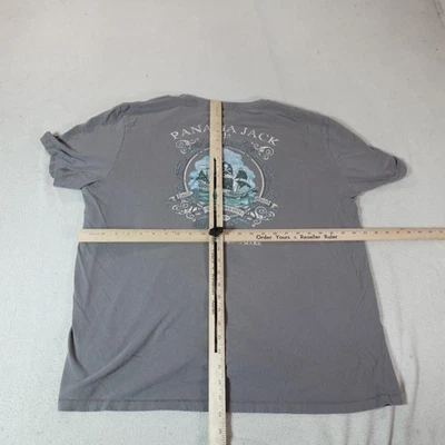 Panama Jack Shirt Mens 2XL Gray Pirate Ship Graphic Tee Short Sleeve Cotton - Image 1 of 4