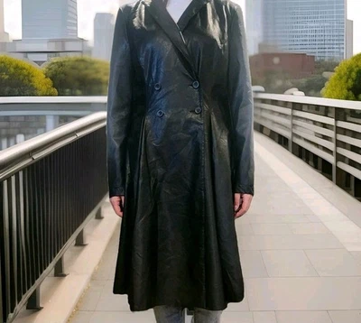 Gabardina estilo vestido doble botonadura Badgley Mischka para mujer talla 16 venta al por menor $495 Foto 1 de 4