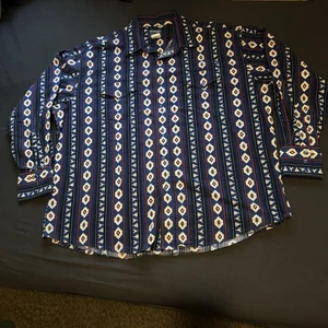 Camisa Wrangler Para Hombres 2XL Azul Perla A Presión Azteca Suroeste Navajo Vaquero Rodeo - Imagen 1 de 5