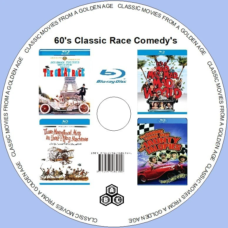 THE GREAT RACE (1960's) + 3 MOVIES -Public Domain Movies BLU-RAY NO CASE - Image 1 of 4