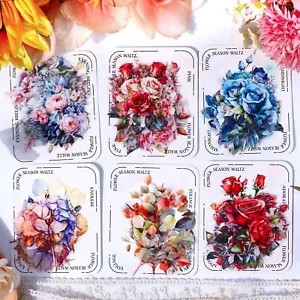 20 Piezas Pegatinas Flores Vintage Rosa Álbum de Recortes Pegatina Diario Chatarra Tarjeta Artesanía - Imagen 1 de 13