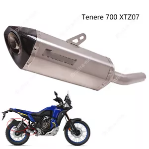 For Yamaha Tenere 700 XTZ07 2019-2025 Exhaust Pipe Motorcycle Muffler Titanium - Picture 1 of 7