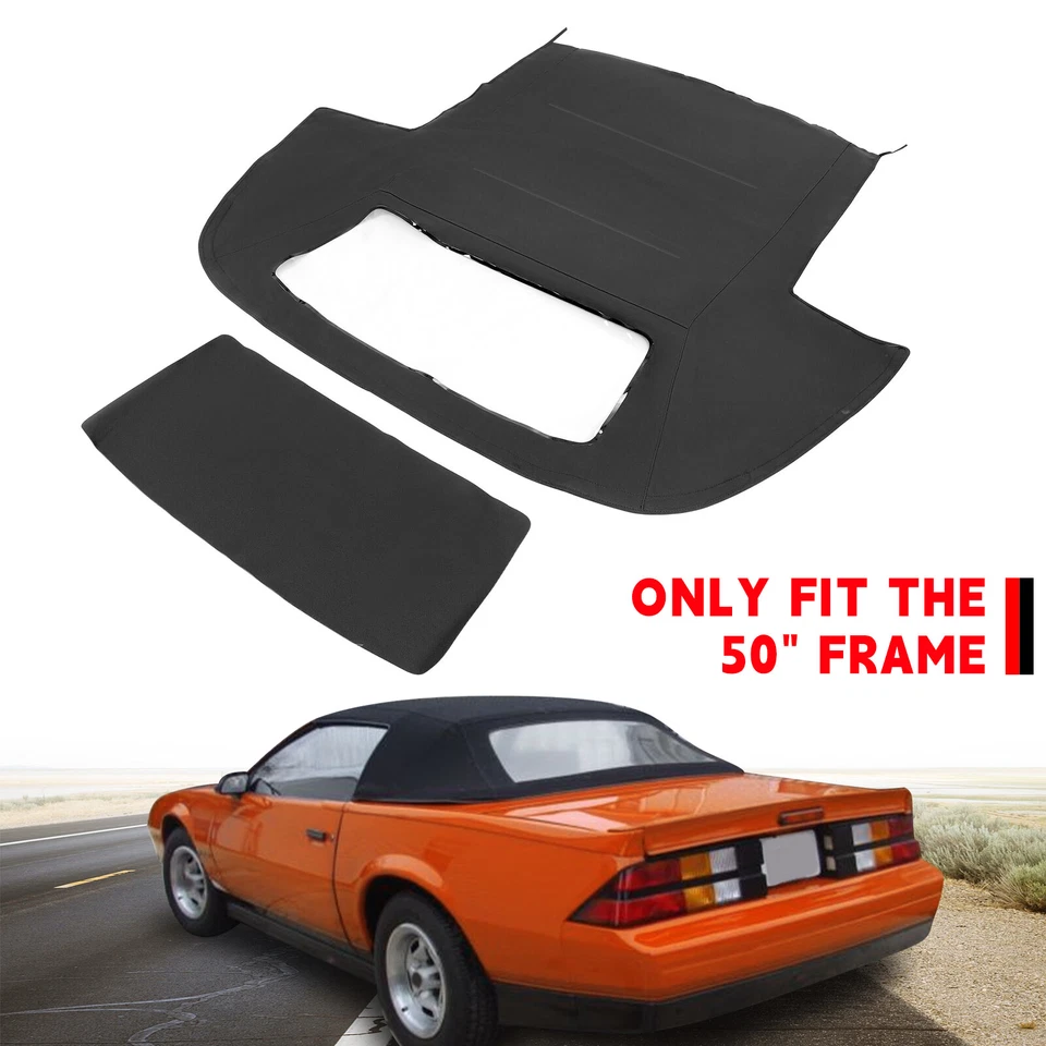 Fits Chevrolet Camaro 87-89 Convertible Soft Top Black Sailcloth Vinyl 50" Wide — 第 1/4 张图片