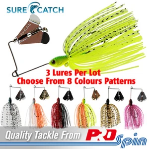 3 x SureCatch Buzz Bait / Spinnerbait Finesse Lures 7g - 1/4 oz. - Picture 1 of 17