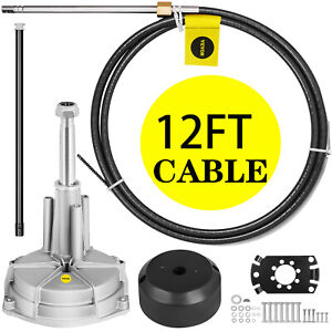 12 Feet Boat Rotary Steering System Outboard Kit With 12Ft SS13712 Marine Cable