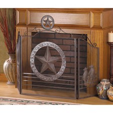 Black Southwestern Wrought Iron Fireplace Screens Doors For Sale