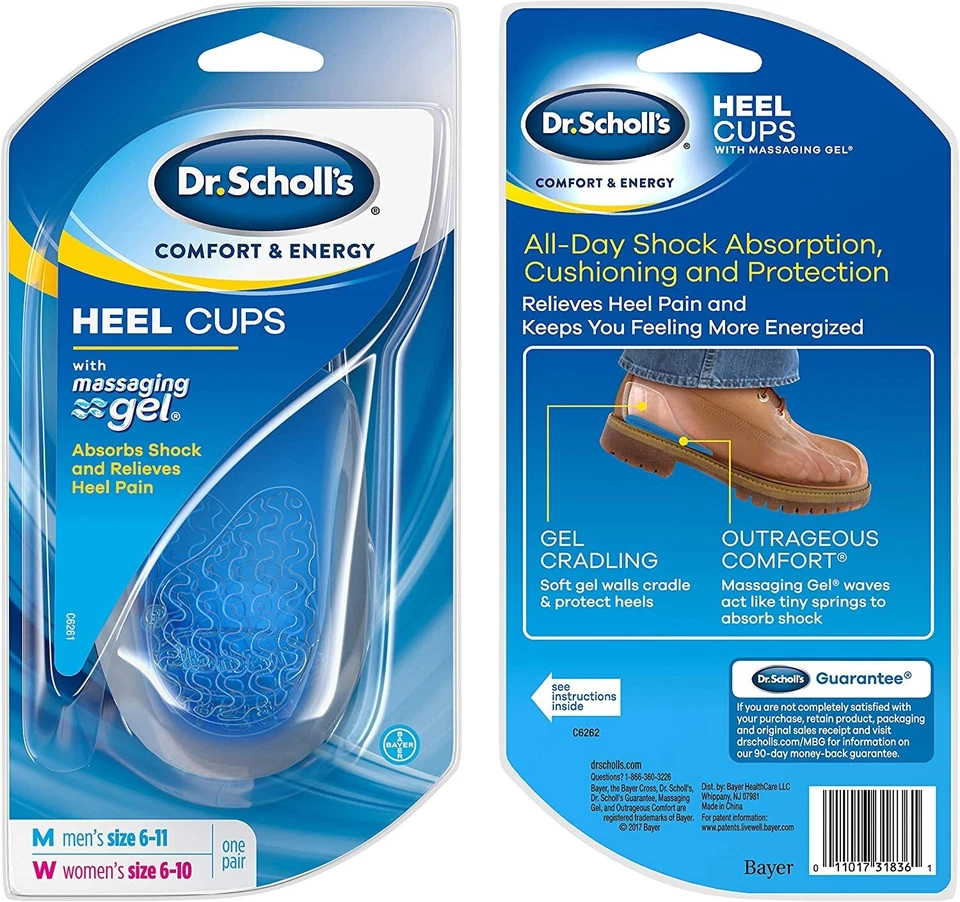 Copos de salto Dr. Scholl's com gel de massagem (tamanho único) proteção para calcanhar - Imagem 1 de 1