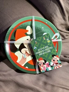 Disney 4er Set Vorspeiseteller 7"" Weihnachten Mickey Minnie Urlaub NEU ohne Etikett - Bild 1 von 24