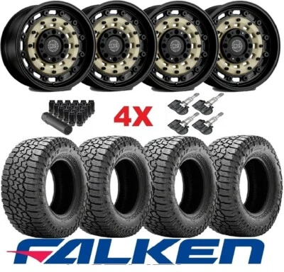 ARSENAL SAND BLACK WHEELS RIMS TIRES FALKEN 225 65 17 FIT TOYOTA RAV4 HIGHLANDER - Image 1 of 4