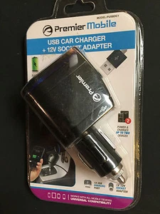Premier Mobile USB car charger & 12 Volt Socket Adaptor # PUSBDC1 NEW - Picture 1 of 2