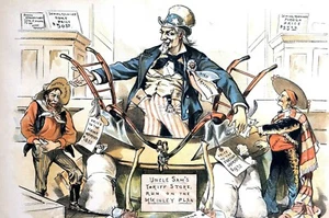American v Foreign Market Pricing 1891 PAY MORE for AMERICAN PRODUCTS Puck Print - Picture 1 of 11
