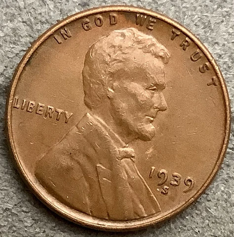 1939 S * Lincoln Wheat Cent - High Grade ~ A738 Cover