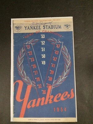 Gil McDougald Signed 1954 NY Yankees Scorecard JSA Certified-1 # - Image 1 of 4