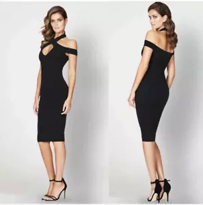 Nookie Hollywood Midi Dress Black Size Medium NAM1708 NWT - Picture 1 of 8