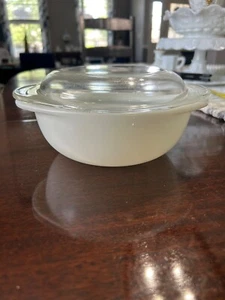 Cazuela vintage Pyrex # 022 ópalo blanco para horno 1 cuarto con tapa Pyrex - Imagen 1 de 11