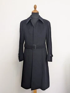 Corneliani Wool Coat Women Sz.44 XL/XXL Black Navy Overcoat Warm Belted Elegant - Picture 1 of 16