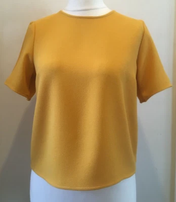 Top La Redoute Edición R Manga Corta Cremallera Trasera Texturizado Talla 10 Reino Unido NUEVO Azafrán Foto 1 de 4