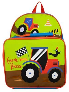 Tractor Backpack & Lunchbox Kids Childrens  Boys School Bag Rucksack Farm Red - Picture 1 of 7