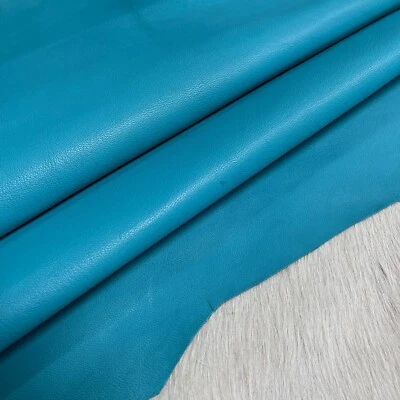 Avetco Premium Goatskin Nappa Soft Leather Hide Lake Blue 2-3 oz Thickness - Image 1 of 4