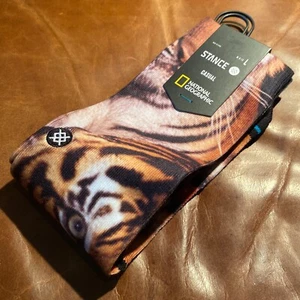 NWT STANCE National Geographic Two Tigers Men's Crew Heigh Socks in LARGE 9 -12  - Picture 1 of 10