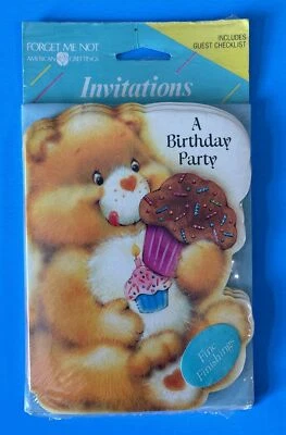 Care Bears Birthday Party Invitations Cupcake Vintage American Greetings 8 Pack - Изображение 1 из 4