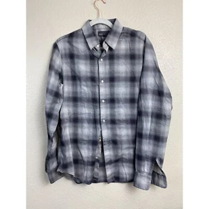Vince Button Up Shirt Plaid Men Large Long Sleeve Gray Cotton Classic Capsule - Picture 1 of 12