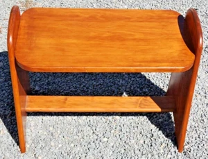 Unique Small Wooden Table Shoe Rack Childrens Bench Potting Shelf Light Hardwood - Picture 1 of 6