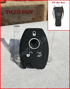 Silicone Key Case Cover for Mercedes E,S after 2000 ☆ 3 Buttons ☆ BLACK - Picture 1 of 6