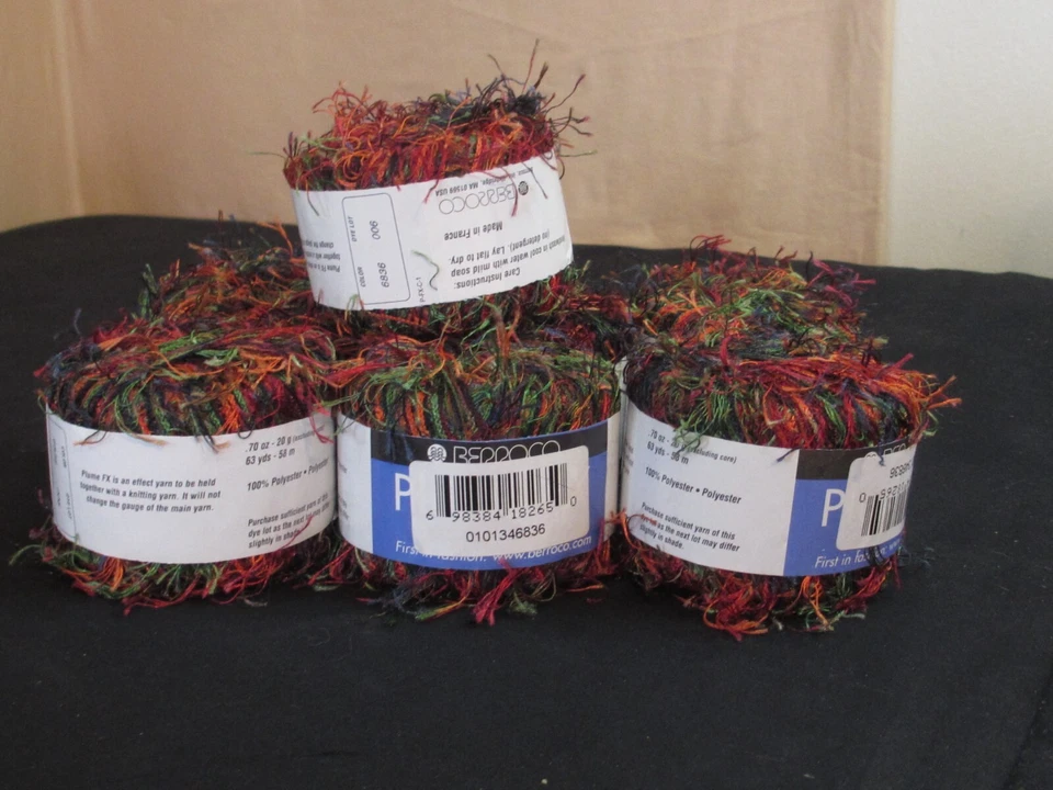 Lot of 7  Berroco Plume FX Eyelash Yarn Color # 6836 - Image 1 of 4