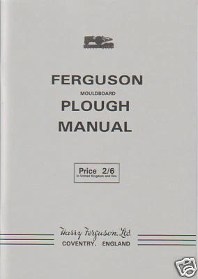 Manual del operador del arado de la placa de moldura del tractor Ferguson