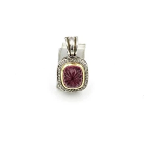 David Yurman Sterling 18K Gold Tourmaline and Diamond Enhancer Pendant #S2628-4 - Picture 1 of 7