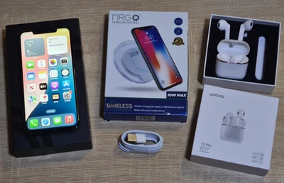 Unlocked iPhone XS Max Gray 64GB Storage %86 Battery + T2 Pro Wireless Earphones - Image 1 of 4