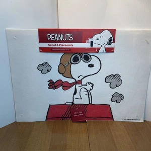 Peanuts Tischsets 13 x 19 Flying Ace Snoopy Red Baron 4er Set Neu - Bild 1 von 7