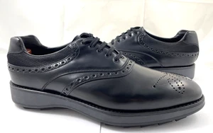 Zapatos de golf Prada para hombre talla 11,5 EE. UU. de cuero con brogue completo zapatos negros 2EE260 $1090 - Imagen 1 de 8
