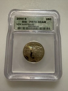 2000-S ICG PR70 DCAM New Hampshire Quarter 25C - Picture 1 of 2