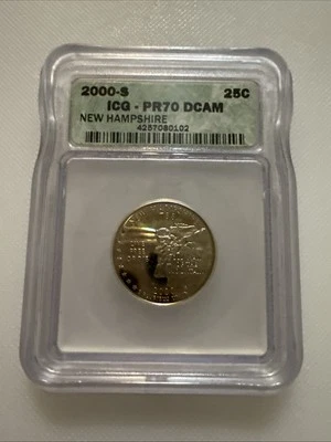 2000-S ICG PR70 DCAM New Hampshire Quarter 25C - Image 1 of 2