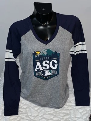 SEATTLE MARINERS MLB ALL STAR GAME RAGLAN LONG SLEEVE T SHIRT WOMENS MED NWT - Image 1 of 2