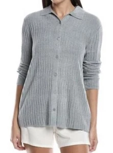 New Barefoot Dreams Cozychic Ultra Lite Ribbed Button Down Cardigan Sz M - Picture 1 of 7