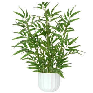 Fake Plant Artificial Bamboo Plants Indoor with White Pot 22Inch Lucky Bamboo... - Picture 1 of 9